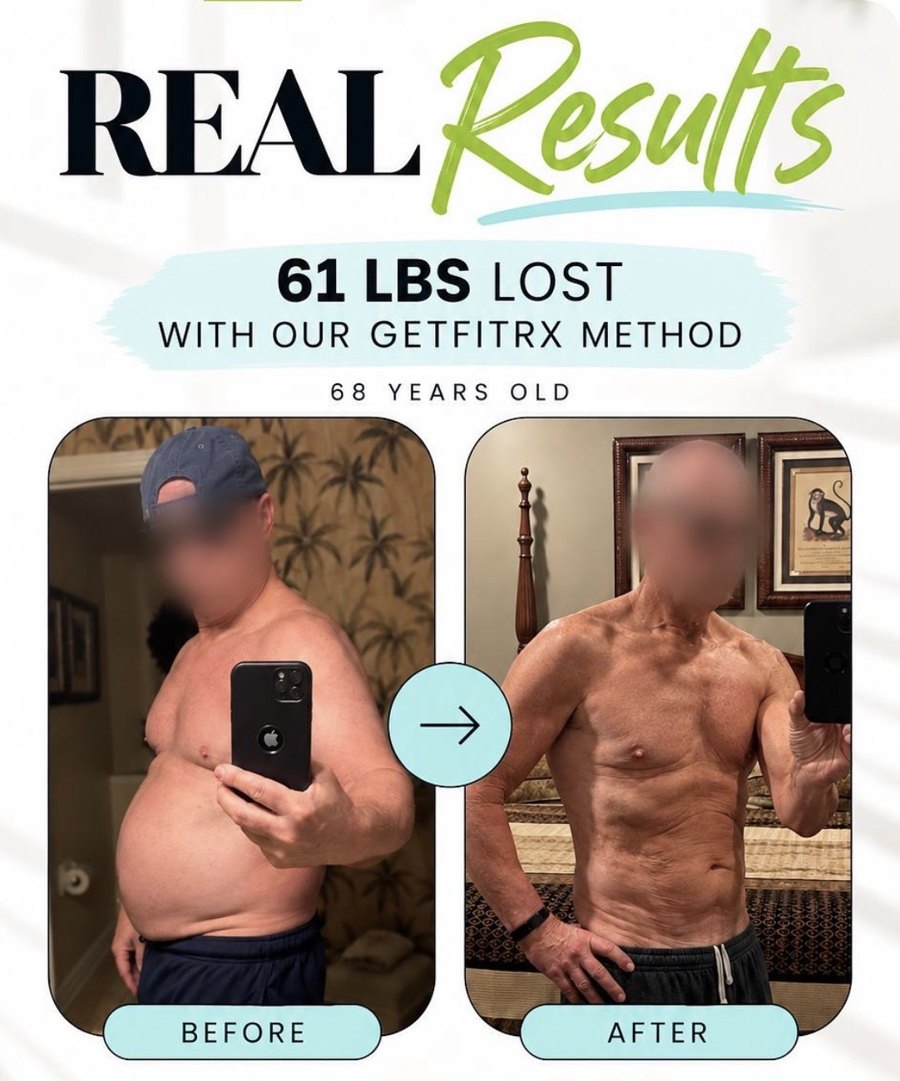 Jeff's before-and-after results card