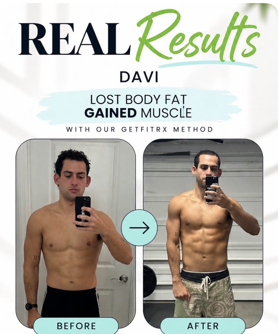 Davi's before-and-after results card