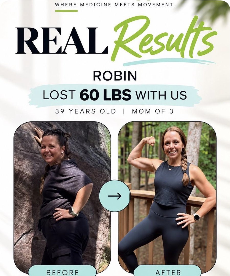 Robin's before-and-after results card